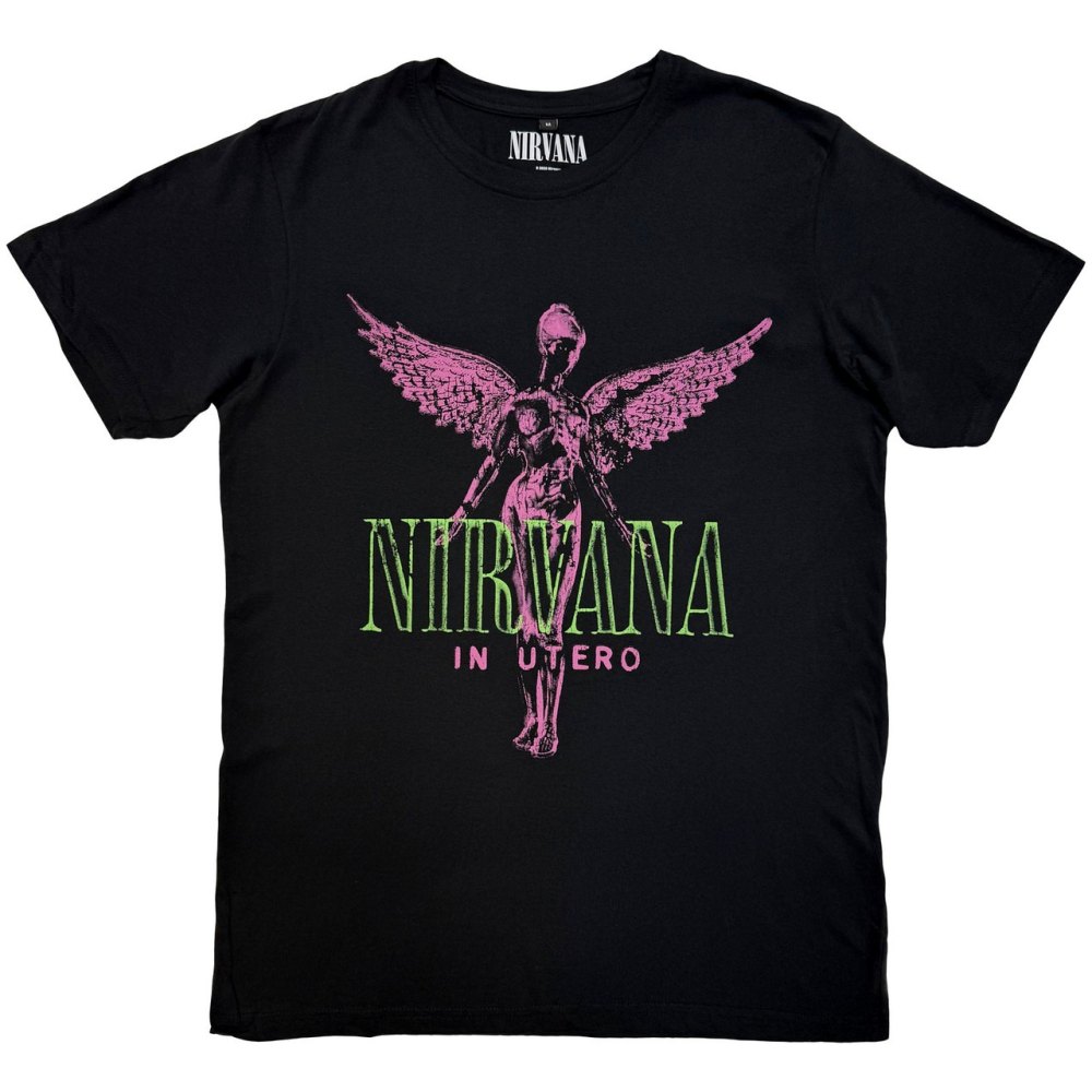 Nirvana - In Utero Purple Angel Mens Tshirt - Black